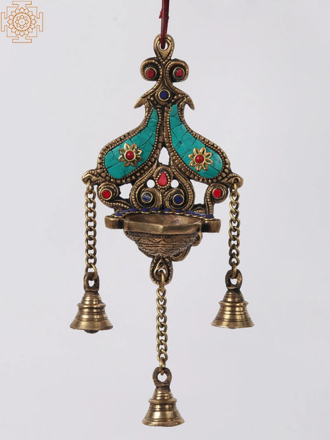 11" Inlay Wall Hanging with Wick and Bells