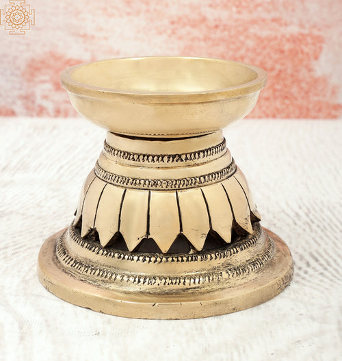 Engraved Brass Dhoop Dani for Pooja