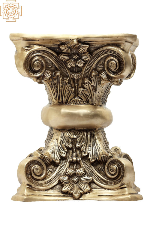 Brass Floral Chowki Pooja Pedestal