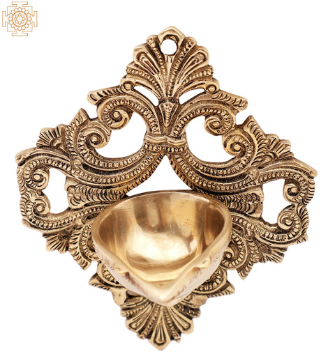 Fine Quality Wall Hanging Diya | Brass Wall Mount Lamp