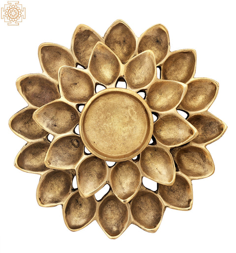 Candle Holder with Multiple Wicks in Lotus Design