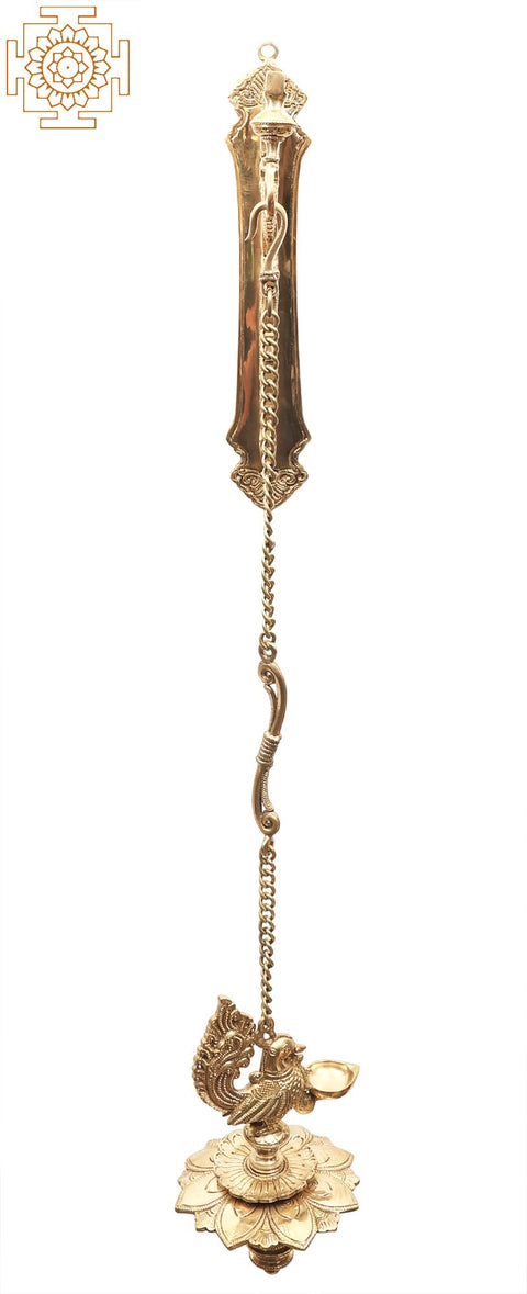 Peacock Bracket with Peacock Hanging Lamp (Pair)