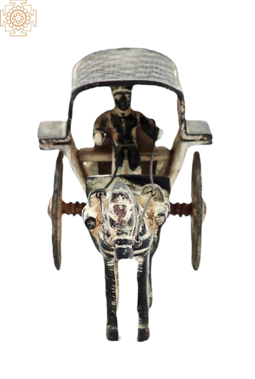 3" Handmade Brass Horse Cart Figurine for Table Decor