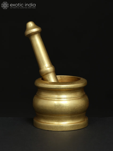 2" Small Mortar and Pestle Herb Grinder in Brass | Handmade | Made in India