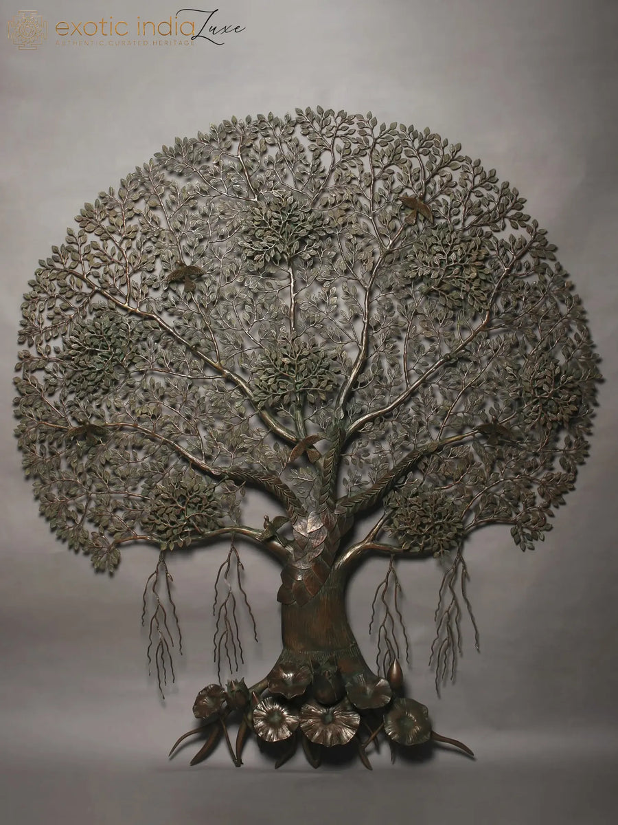 75" Handmade Brass Tree of Life Wall Hanging Home Decor