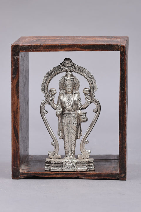 8" Wooden Wall Shelve with Brass Devi Lakshmi | Wooden Shelve | Handmade | Made In India