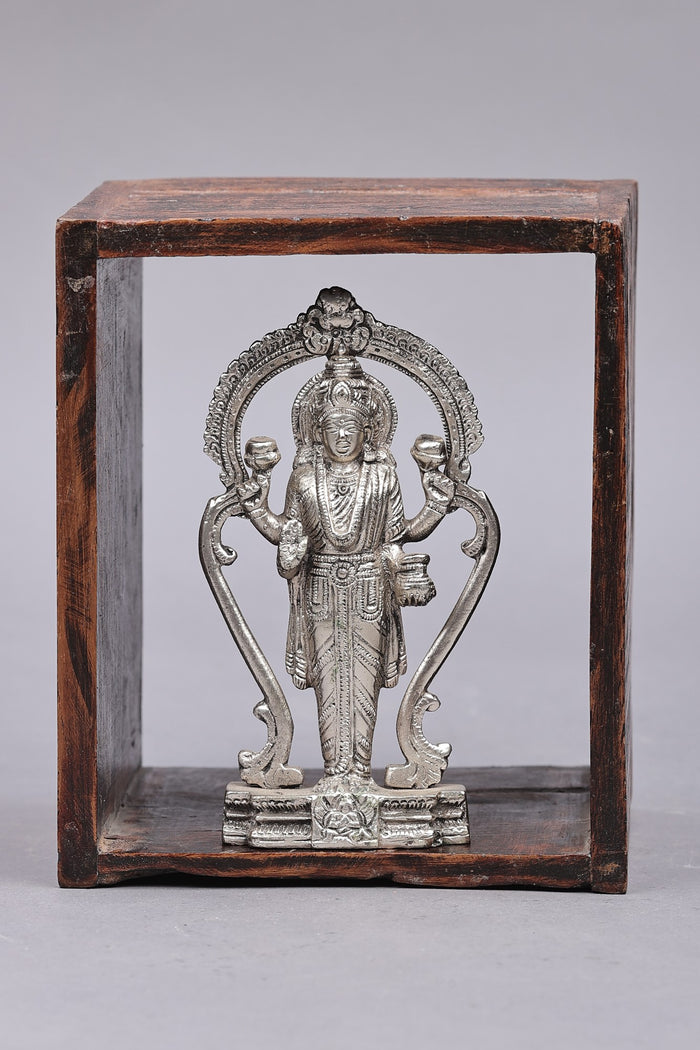 8" Wooden Wall Shelve with Brass Devi Lakshmi | Wooden Shelve | Handmade | Made In India