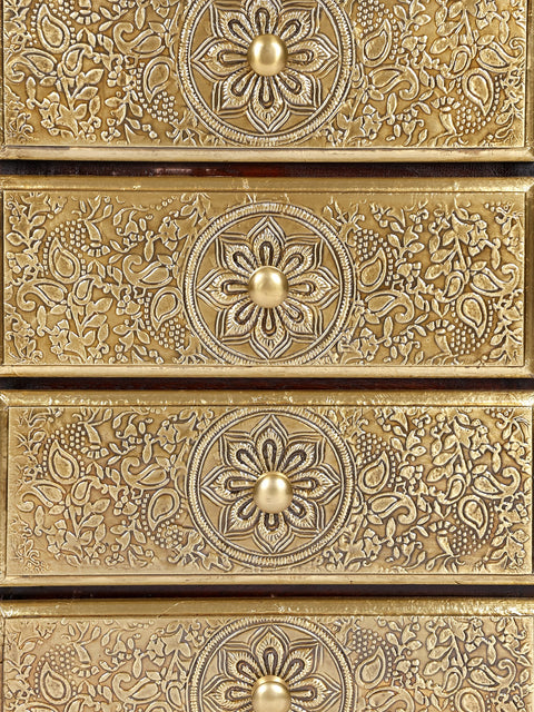 27" Wooden Pyramid Shape Drawer with Brass Fitting | Wooden Drawer | Handmade | Made in India