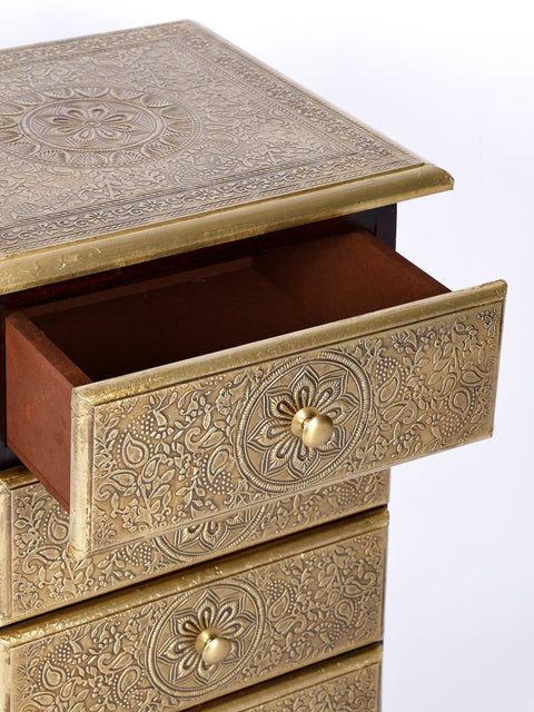 27" Wooden Pyramid Shape Drawer with Brass Fitting | Wooden Drawer | Handmade | Made in India