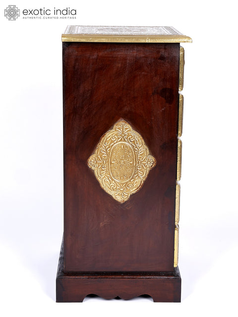 27" Wooden Pyramid Shape Drawer with Brass Fitting | Wooden Drawer | Handmade | Made in India