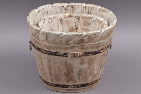 Set Of 2 Bucket Design Wooden Planters | Wooden Planters | Handmade | Made In India