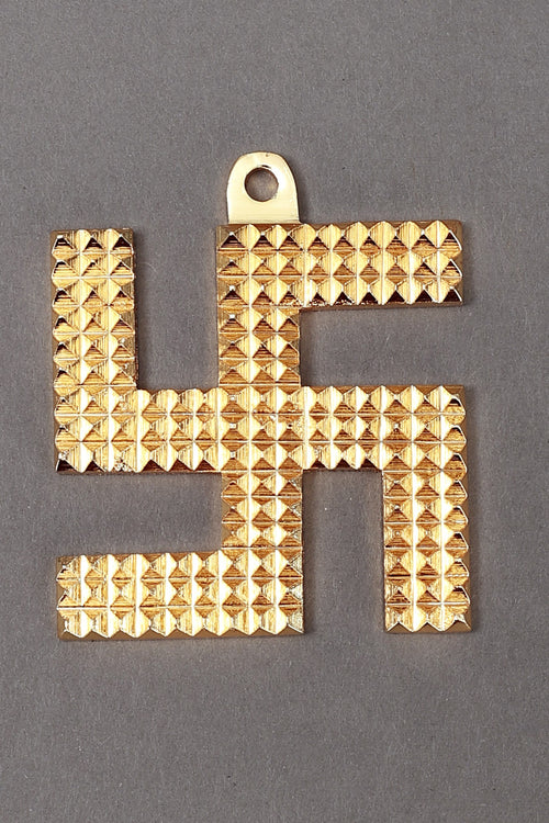 3" Pyramid Design Brass Swastik Wall Hanging Handmade