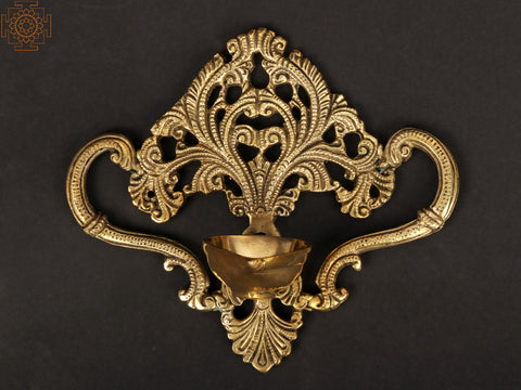 7" Handmade Wall Hanging Brass Diya