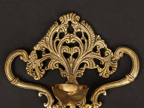 7" Handmade Wall Hanging Brass Diya