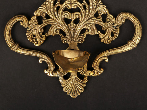 7" Handmade Wall Hanging Brass Diya