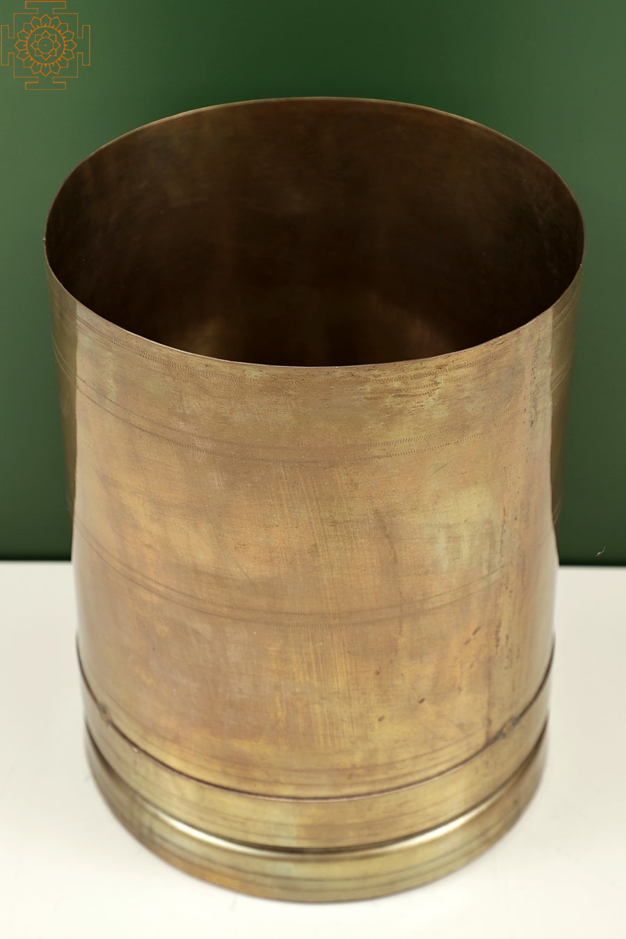 8" Handmade Brass Rice Storage Container