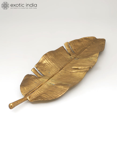 23" Handmade Brass Banana Leaf Wall Hanging
