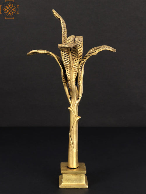 10" Handmade Brass Banana Tree Statue