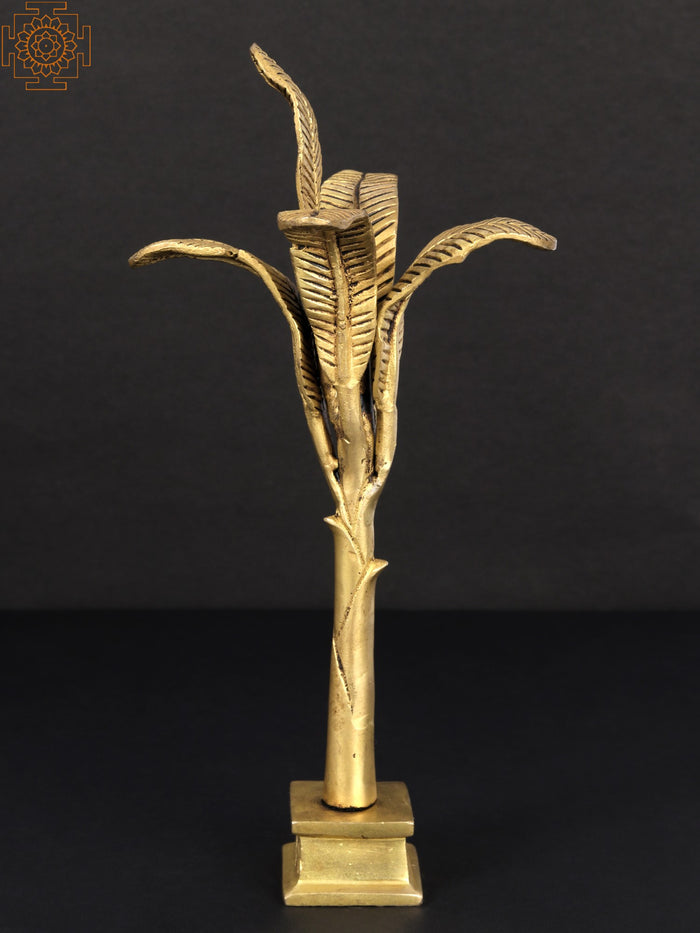 10" Handmade Brass Banana Tree Statue