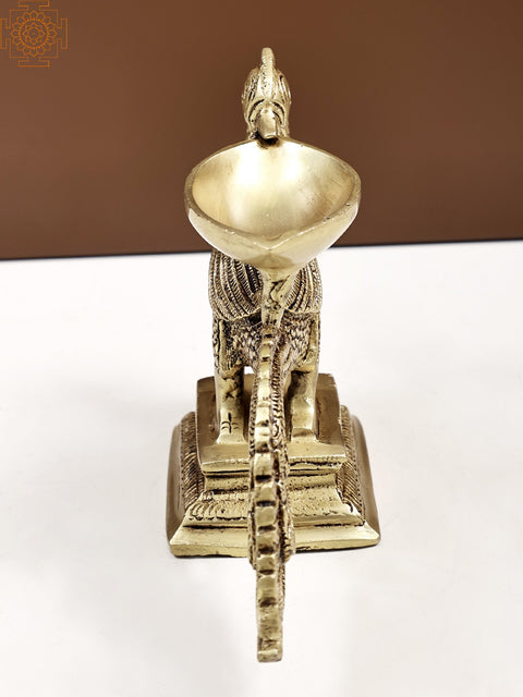6" Brass Peacock Single Petal Diya | Handmade