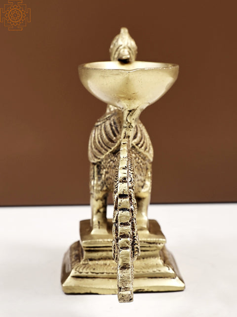 6" Brass Peacock Single Petal Diya | Handmade