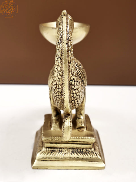 6" Brass Peacock Single Petal Diya | Handmade