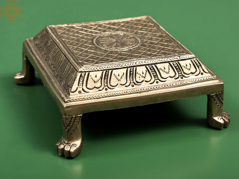 5" Ritual Pedestal | Handmade Brass Chowki