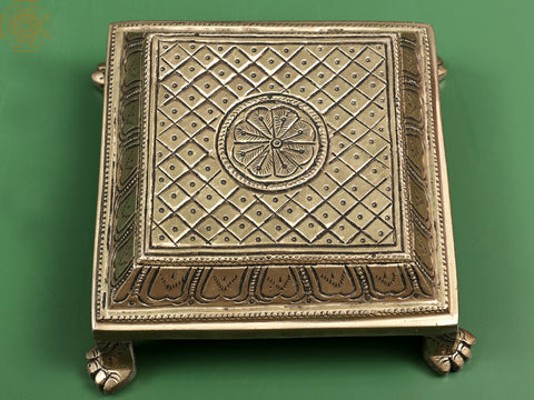 5" Ritual Pedestal | Handmade Brass Chowki