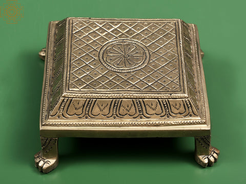 5" Ritual Pedestal | Handmade Brass Chowki