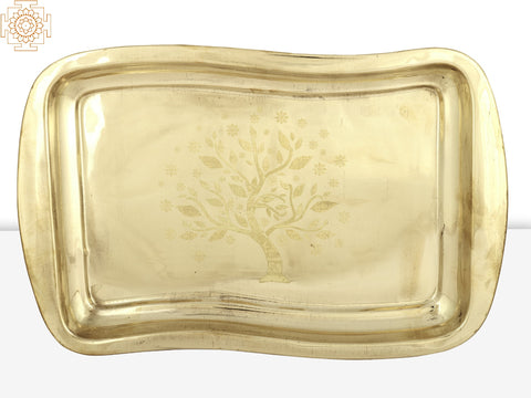 Tree Print Brass Tray | Handmade
