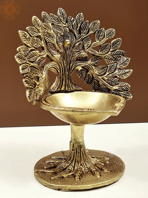 7" Kalpavriksha Tree Lamp | Pooja Decorative Diya | Handmade