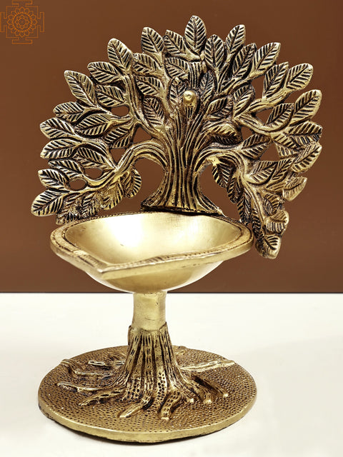 7" Kalpavriksha Tree Lamp | Pooja Decorative Diya | Handmade