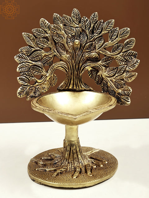 7" Kalpavriksha Tree Lamp | Pooja Decorative Diya | Handmade