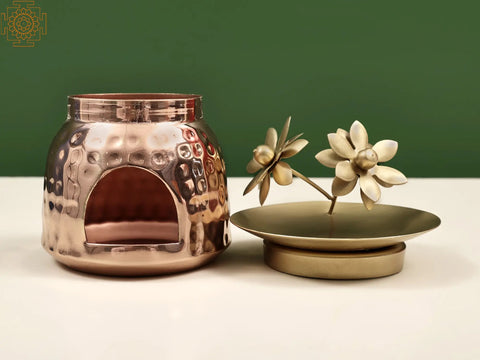 5" Finish Flower Design Diffuser Burner | Handmade