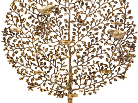 28" Brass Tree with Candle Holder | Handmade
