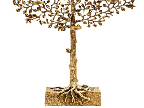 28" Brass Tree with Candle Holder | Handmade