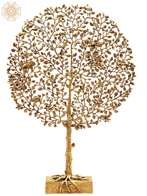 28" Brass Tree with Candle Holder | Handmade