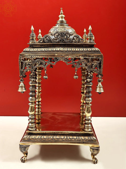Brass Temple with Bells and Ghungroo | Handmade