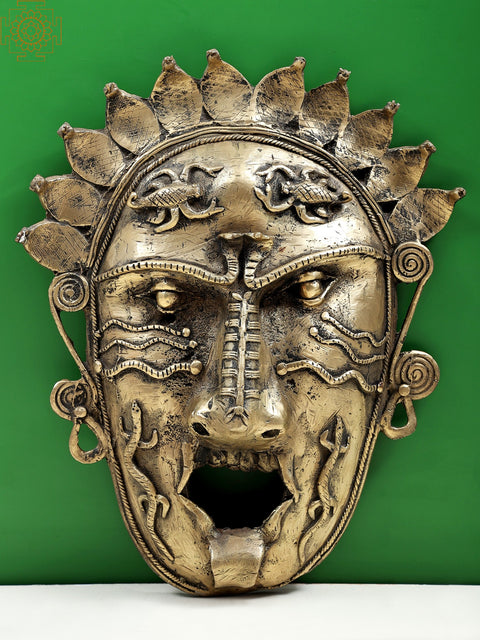 14" Tribal Mask Wall Decor | Dhokra Art | Handmade
