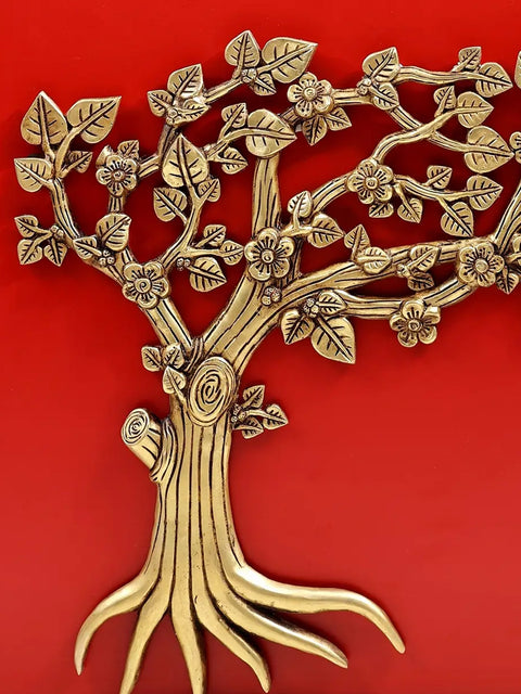22" Brass Tree Wall Hanging | Handmade