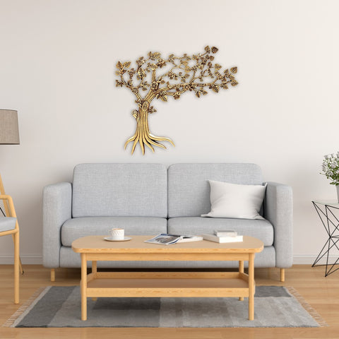 22" Brass Tree Wall Hanging | Handmade