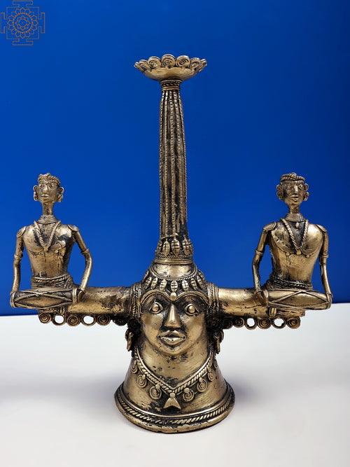 12" Triple Brass Candle Stand Handmade