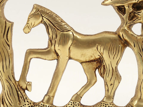 14" Stylized Horse Showpiece in Brass | Home Decor