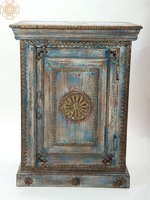 30" Handmade Vintage Wooden Cabinet Storage