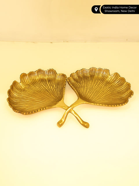 14" Brass Oyster Joint Platter | Handmade