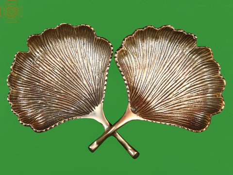 14" Brass Oyster Joint Platter | Handmade