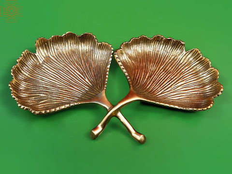 14" Brass Oyster Joint Platter | Handmade