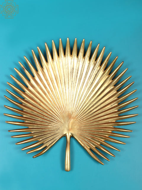 9" Elephant Palm Leaf Design Brass Platter | Handmade