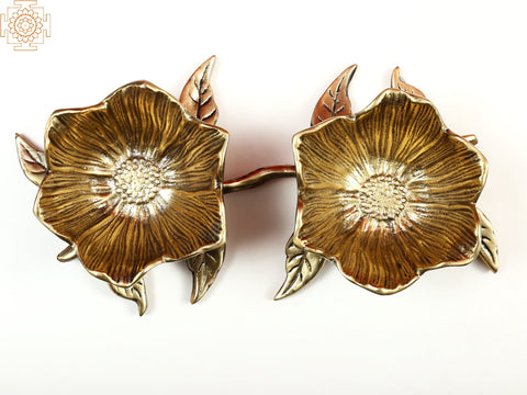 12" Joint Leaf Design Bowls | Handmade Brass Bowls