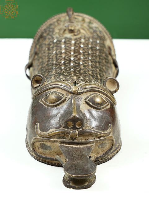 13" Handmade Brass Tiger Hand Armour | Persian Art